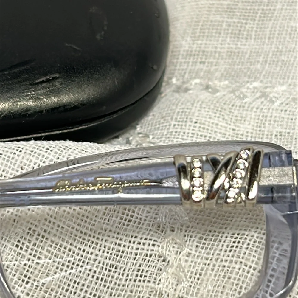 Salvatore Ferragamo frames with crystals and a case